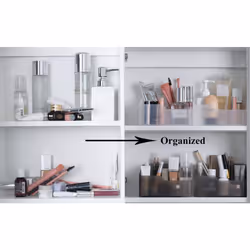 UNIKON Eunion Makeup Organizer  Clear Small Countertop Makeup Caddy Storage Organization Bins Cosmetics Holder for Cabinet
