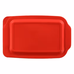 Pyrex Basics 3 Quart Glass Oblong Baking Dish with Red Plastic Lid -9 inch x 13 inch x 2 inch - Original Genuine Pyrex - Made in the USA