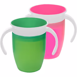 Munchkin Miracle 360 Trainer Cup  Pink/Green  7 Ounce  2 Count