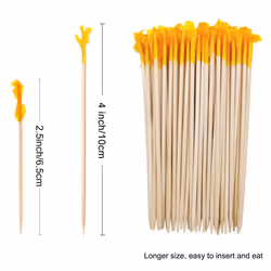 BLUE TOP Wood Frill Picks Frill Toothpicks 4 Inch Pack 1000,Decorative wood toothpicks,Cocktail Party Toothpicks for Fruit,Appetizers,Club Sandwiches