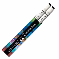 Crafts 4 All Fabric Markers for Clothes - Pack of 2 No Fade Dual Tip Permanent Fabric Pens - No Bleed Machine Washable Shoe ...
