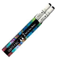 Crafts 4 All Fabric Markers for Clothes - Pack of 2 No Fade  Dual Tip Permanent Fabric Pens - No Bleed  Machine Washable Shoe Markers for Fabric Decor