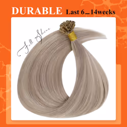 Full Shine U Tip Blonde Hair Extensions 16 Inch Ash Blonde Highlighted Color 18 Mixed 613 U Tip Hair Extensions Straight Pre Bonded Nail Tip 1g Per St