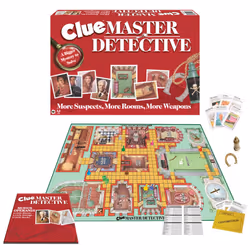 Clue Master Detective with Oversized Brass Tone Metal Weapons by Winning Moves Games USA Largest Game of Clue Ever for up t ...