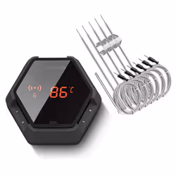 Inkbird IBT-6XS 150ft Bluetooth Wireless Meat Thermometer with 1000mAh Li-Battery and USB Charging Timer Alarm for Digital Co ...