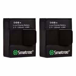 Smatree High Capacity Li-Polymer Battery (2-Pack) 1290mAh for GoPro Hero 3 and for GoPro AHDBT-201/AHDBT-301/AHDBT-302