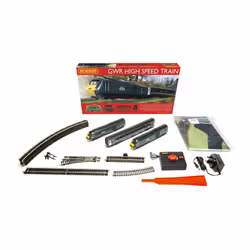 Hornby Train Set R1230M GWR Plastic High Speed Analogue OO Gauge Locomotives Model Railway Train Sets, Starter Electric Model ...