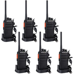 Retevis RT24 Walkie Talkies PMR446 Licence-Free Two Way Radio Rechargeable 16 Channels 50CTCSS 210DCS with USB Chargers (Black, 3 Pairs)