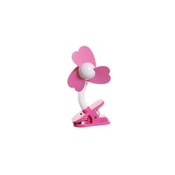 Dreambaby Strollerbuddy Universal Clip On Baby Stroller Fan - Soft Plastic Fins - with Flexible Neck & Sturdy Clip - Pink - Model G279 (Batteries not