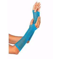 Leg Avenue 2024_02822, Fancy dress gloves, Neon Blue, 1 pc(s)