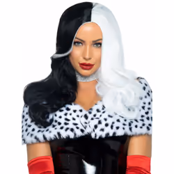 Leg Avenue A2672_00722, Fancy dress wig, Black, White, 1 pc(s)