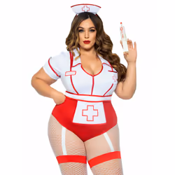 Leg Avenue 87086X_09609, Red, White, 3X/4X, 1 pc(s)