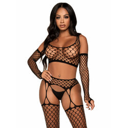 Leg Avenue 89301_00122 lingerie set/bodysuit Black