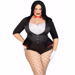 Leg Avenue 87154X_00708, Black, White, 1X/2X, 1 pc(s)