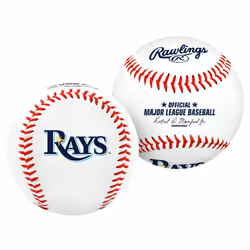Rawlings MLB Tampa Bay Rays Team Logo Baseball  Official  White