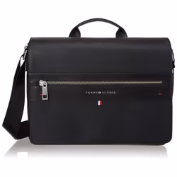 Tommy Hilfiger womens Tommy Hilfiger for Women Leo Messenger Bag  Pebble Black  One Size US