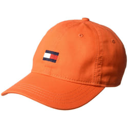 Tommy Hilfiger Men's Cotton Ardin Adjustable Baseball Cap  Orange  One
