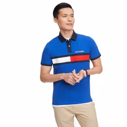 Tommy Hilfiger Men's Short Sleeve Cotton Pique Flag Polo in Regular Fi