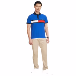 Tommy Hilfiger Men's Short Sleeve Cotton Pique Flag Polo in Regular Fi
