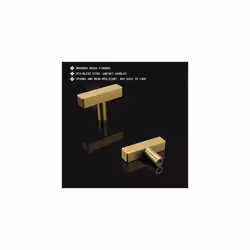 Brushed Brass Cabinet Knobs Drawer Pulls Furniture Hardware - Goldenwarm LS1212GD Square Gold Kitchen Drawers Cabinet Door Handle Bathroom Cabinet