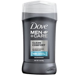 Dove Men+care 48 Hour Odor Protection Deodorant Stick  clean comfort  3 count