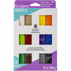 Sculpey III Polymer Clay Multipack 1oz 12/Pkg-Brights S3-VMB6