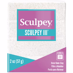 Sculpey III Oven-Bake Clay 2oz-White Glitter S302-539