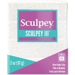 Sculpey III Oven-Bake Clay 2oz-White Glitter S302-539