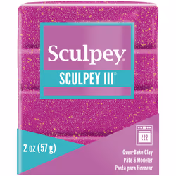 Sculpey III Oven-Bake Clay 2oz-Violet Glitter S302-562