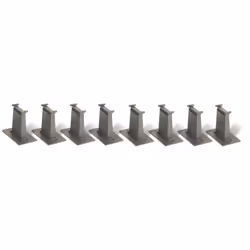 Bachmann Trains - Snap-Fit E-Z TRACK 8 PC. E-Z TRACK TALL PIER SET - NICKEL SILVER Rail With Grey Roadbed - N Scale