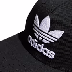 adidas Originals Men's Trefoil Chain Flatbrim Snapback Cap  Black/Whit