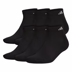 adidas mens Athletic Cushioned (6-pair) Low Cut Sock Black/Aluminum 2