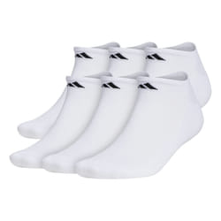 adidas Men's Athletic Cushioned No Show Socks with Arch Compression for a Secure fit 6-Pair  White/Black  X-Large