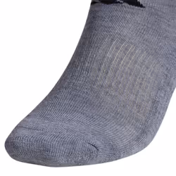 adidas Men's Athletic Cushioned No Show Socks with Arch Compression for a Secure fit 6-Pair  Heather Grey/Black  Large