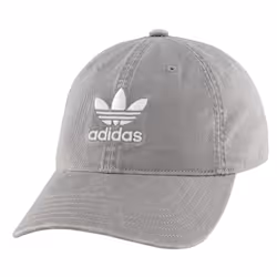 adidas Originals Men's Relaxed Fit Strapback Hat  Stone Grey/White  On