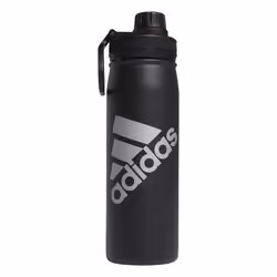 adidas 600 Ml (20 Oz) Water Bottle  Hot/Cold Double-Walled Insulated 18/8 Stainless Steel  Black/Silver Metallic  One Size