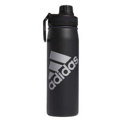 adidas 600 Ml (20 Oz) Water Bottle  Hot/Cold Double-Walled Insulated 18/8 Stainless Steel  Black/Silver Metallic  One Size