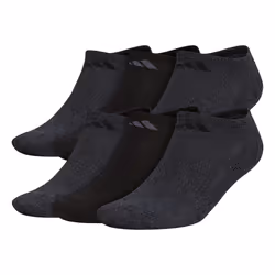 adidas Men's Athletic Cushioned No Show Socks with Arch Compression for a Secure fit 6-Pair  Black/Onix Grey  Large