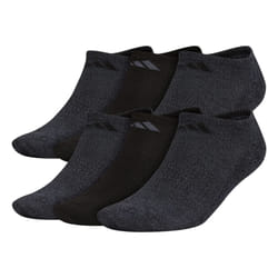 adidas Men's Athletic Cushioned No Show Socks with Arch Compression for a Secure fit 6-Pair  Black/Onix Grey  Large