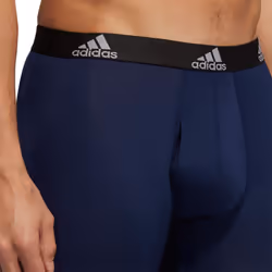 adidas Men's Performance Long Boxer Brief Underwear (3-Pack)  Black/Gr