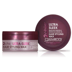 GIOVANNI 2chic Ultra Sleek Hair Styling Wax  2 oz. Brazilian Phyto-Keratin & Moroccan Argan Oil  Strong Hold Keeps Hair In Place  Nourishing Anti-Friz
