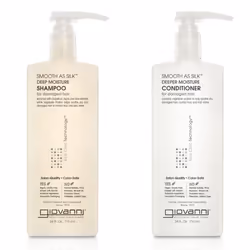 GIOVANNI HAIR CARE PRODUCTS Giovanni Smooth as Silk Deeper Moisture Shampoo & Conditioner Set 24 Oz. Calms Frizz Detangles ...