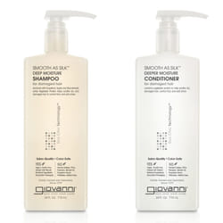 GIOVANNI HAIR CARE PRODUCTS Giovanni Smooth as Silk Deeper Moisture Shampoo & Conditioner Set  24 Oz. Calms Frizz  Detangles  Wash & Go  Co Wash  No P