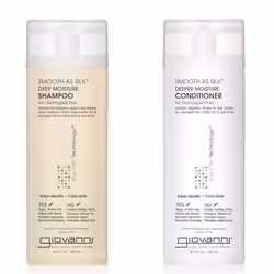 GIOVANNI HAIR CARE PRODUCTS Giovanni Smooth as Silk Deeper Moisture Shampoo & Conditioner Set 8.5 Oz. Calms Frizz Detangles ...