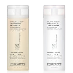GIOVANNI HAIR CARE PRODUCTS Giovanni Smooth as Silk Deeper Moisture Shampoo & Conditioner Set  8.5 Oz. Calms Frizz  Detangles  Wash & Go  Co Wash  No