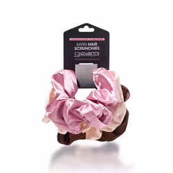 GIOVANNI Satin Extra Large Hair Scrunchies - Gentle on your Hair Fashionable Satin Hair Styling Tool - Blush Beige Dark ...