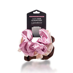 GIOVANNI Satin Extra Large Hair Scrunchies - Gentle on your Hair  Fashionable  Satin  Hair Styling Tool - Blush  Beige  Dark Brown (Pack of 3)