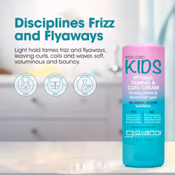 GIOVANNI Eco Chic Kids Styling Taming & Curl Cream - Kids Curl Cream  Kids Curly Hair Products  Curl Cream For Curly Hair Kids  For Curly  Delicate An