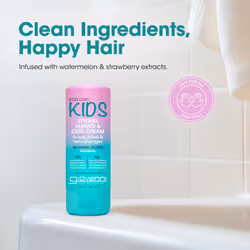 GIOVANNI Eco Chic Kids Styling Taming & Curl Cream - Kids Curl Cream  Kids Curly Hair Products  Curl Cream For Curly Hair Kids  For Curly  Delicate An