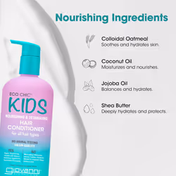 Eco Chic KIDs Nourishing & Detangling Hair Conditioner - Kids Conditioner Detangler  For Kids  For All Hair Types  Salon Quality  Vegan - 16.5 Fl Oz